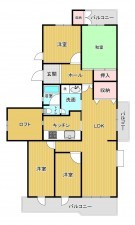 神戸市須磨区中落合、中古マンションの間取り画像です