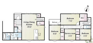神戸市須磨区関守町、新築一戸建ての間取り画像です