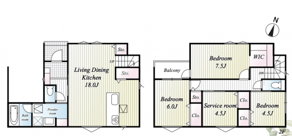 神戸市須磨区関守町、新築一戸建ての間取り画像です