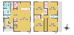 神戸市須磨区友が丘、新築一戸建ての間取り画像です