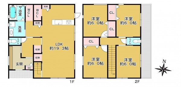 神戸市須磨区友が丘、新築一戸建ての間取り画像です