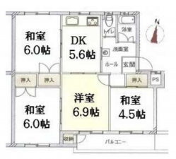 神戸市須磨区菅の台、中古マンションの間取り画像です