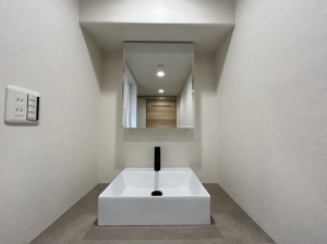 神戸市須磨区道正台、中古マンションの洗面画像です