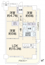 神戸市須磨区道正台、中古マンションの間取り画像です