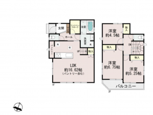 神戸市須磨区多井畑、新築一戸建ての間取り画像です