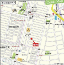 神戸市須磨区白川台、新築一戸建ての地図画像です