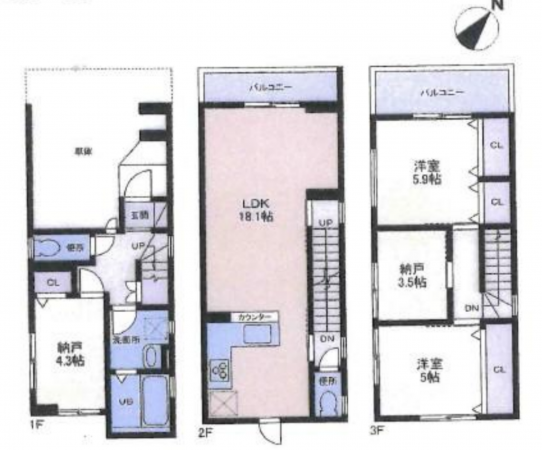 神戸市須磨区平田町、新築一戸建ての間取り画像です