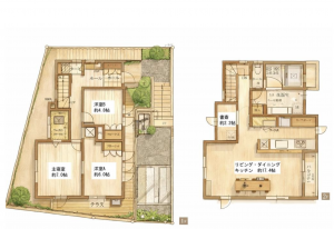 神戸市須磨区若木町、中古一戸建ての間取り画像です
