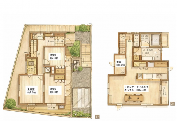 神戸市須磨区若木町、中古一戸建ての間取り画像です