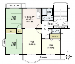 神戸市須磨区神の谷、中古マンションの間取り画像です