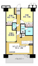 神戸市須磨区若木町、中古マンションの間取り画像です