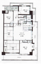 神戸市須磨区白川、中古マンションの間取り画像です