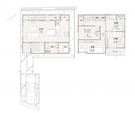 神戸市須磨区関守町、新築一戸建ての間取り画像です