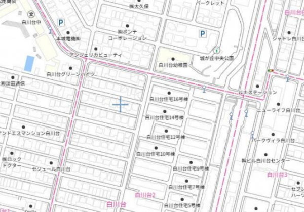 神戸市須磨区白川台、土地の地図画像です