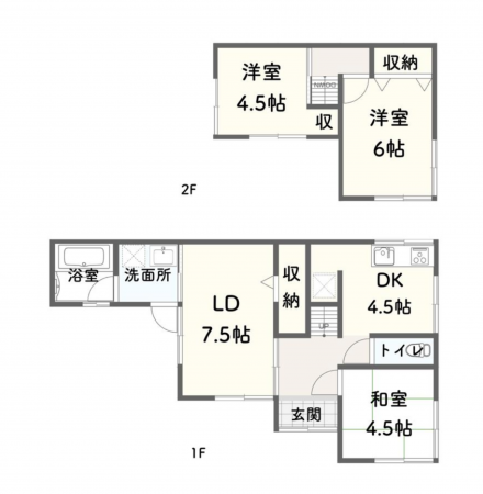 神戸市須磨区車、中古一戸建ての間取り画像です