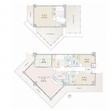 神戸市須磨区白川台、中古マンションの間取り画像です