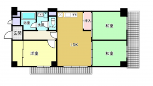 神戸市須磨区車、中古マンションの間取り画像です