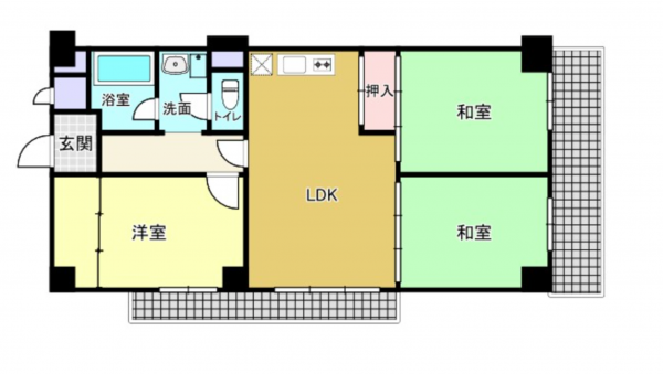 神戸市須磨区車、中古マンションの間取り画像です