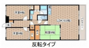 神戸市須磨区若草町、中古マンションの間取り画像です