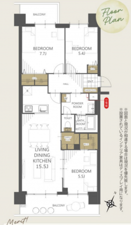 神戸市須磨区横尾、中古マンションの間取り画像です