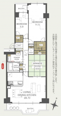 神戸市須磨区道正台、中古マンションの間取り画像です