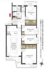 神戸市須磨区中落合、中古マンションの間取り画像です