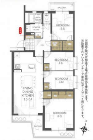神戸市須磨区中落合、中古マンションの間取り画像です