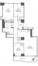 神戸市須磨区道正台、中古マンションの間取り画像です