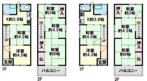 神戸市須磨区禅昌寺町、中古一戸建ての間取り画像です
