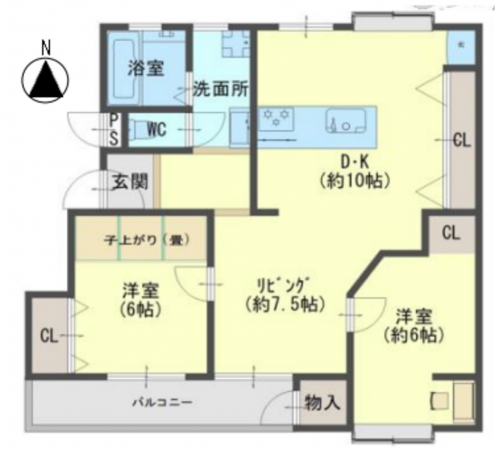 神戸市須磨区友が丘、中古マンションの間取り画像です