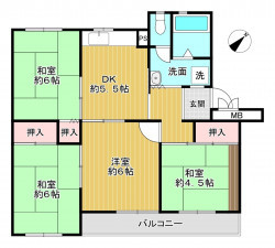 神戸市須磨区高倉台、中古マンションの間取り画像です