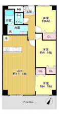 神戸市須磨区高倉町、中古マンションの間取り画像です