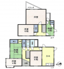 神戸市須磨区明神町、中古一戸建ての間取り画像です