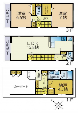 神戸市須磨区大池町、新築一戸建ての間取り画像です