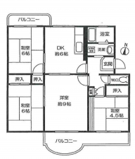 神戸市須磨区神の谷、中古マンションの間取り画像です