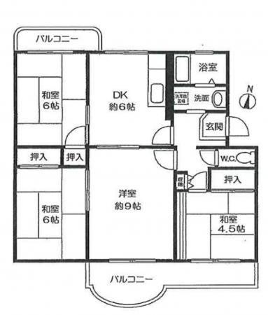 神戸市須磨区神の谷、中古マンションの間取り画像です