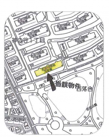 神戸市須磨区神の谷、中古マンションの地図画像です