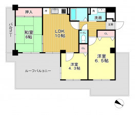 神戸市須磨区磯馴町、中古マンションの間取り画像です