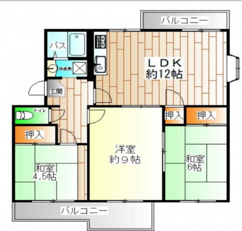 神戸市須磨区神の谷、中古マンションの間取り画像です