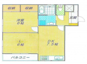 神戸市須磨区菊池町、中古マンションの間取り画像です