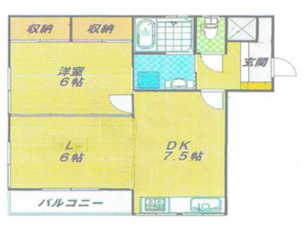 神戸市須磨区菊池町、中古マンションの間取り画像です