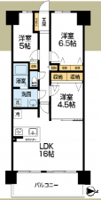 神戸市須磨区清水台、中古マンションの間取り画像です