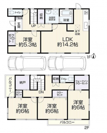 神戸市須磨区東白川台、中古一戸建ての間取り画像です