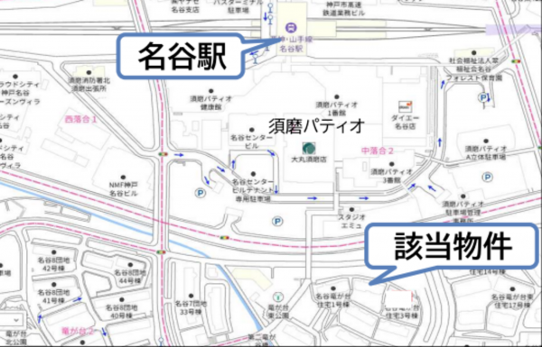 神戸市須磨区竜が台、中古マンションの地図画像です