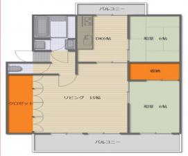 神戸市須磨区神の谷、中古マンションの間取り画像です