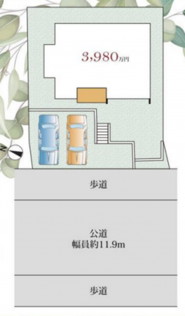 神戸市須磨区若草町、新築一戸建ての間取り画像です