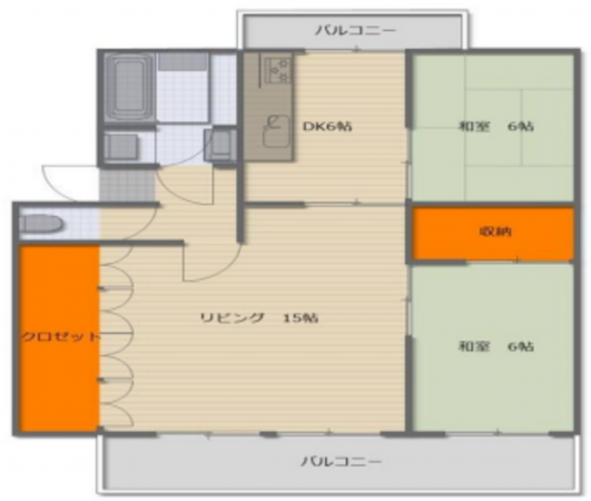 神戸市須磨区神の谷、中古マンションの間取り画像です