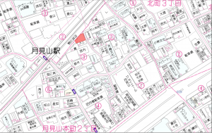 神戸市須磨区月見山本町、土地の地図画像です