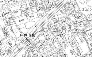 神戸市須磨区月見山本町、土地の地図画像です