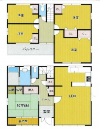神戸市須磨区東白川台、中古一戸建ての間取り画像です
